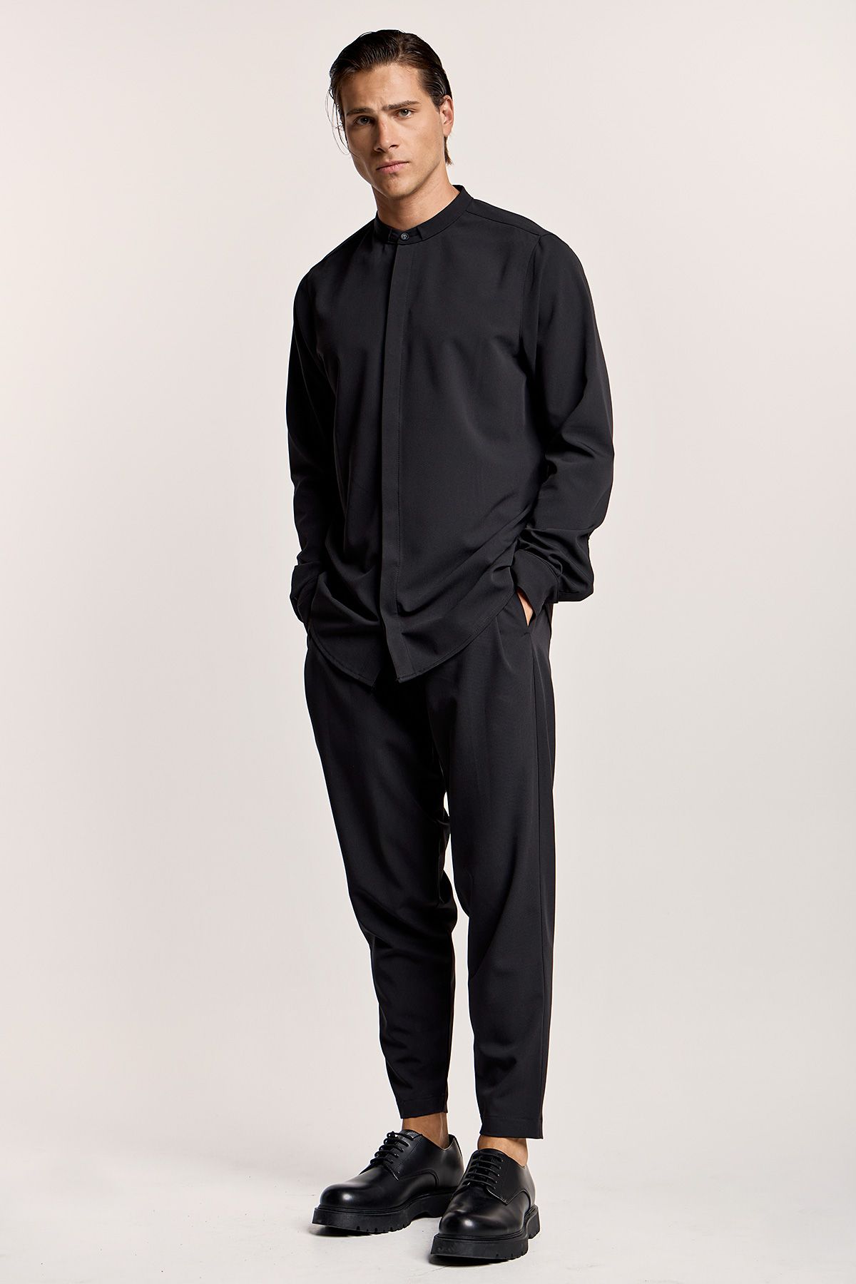 Πουκάμισο Μάο με Κρυφοκούμπι