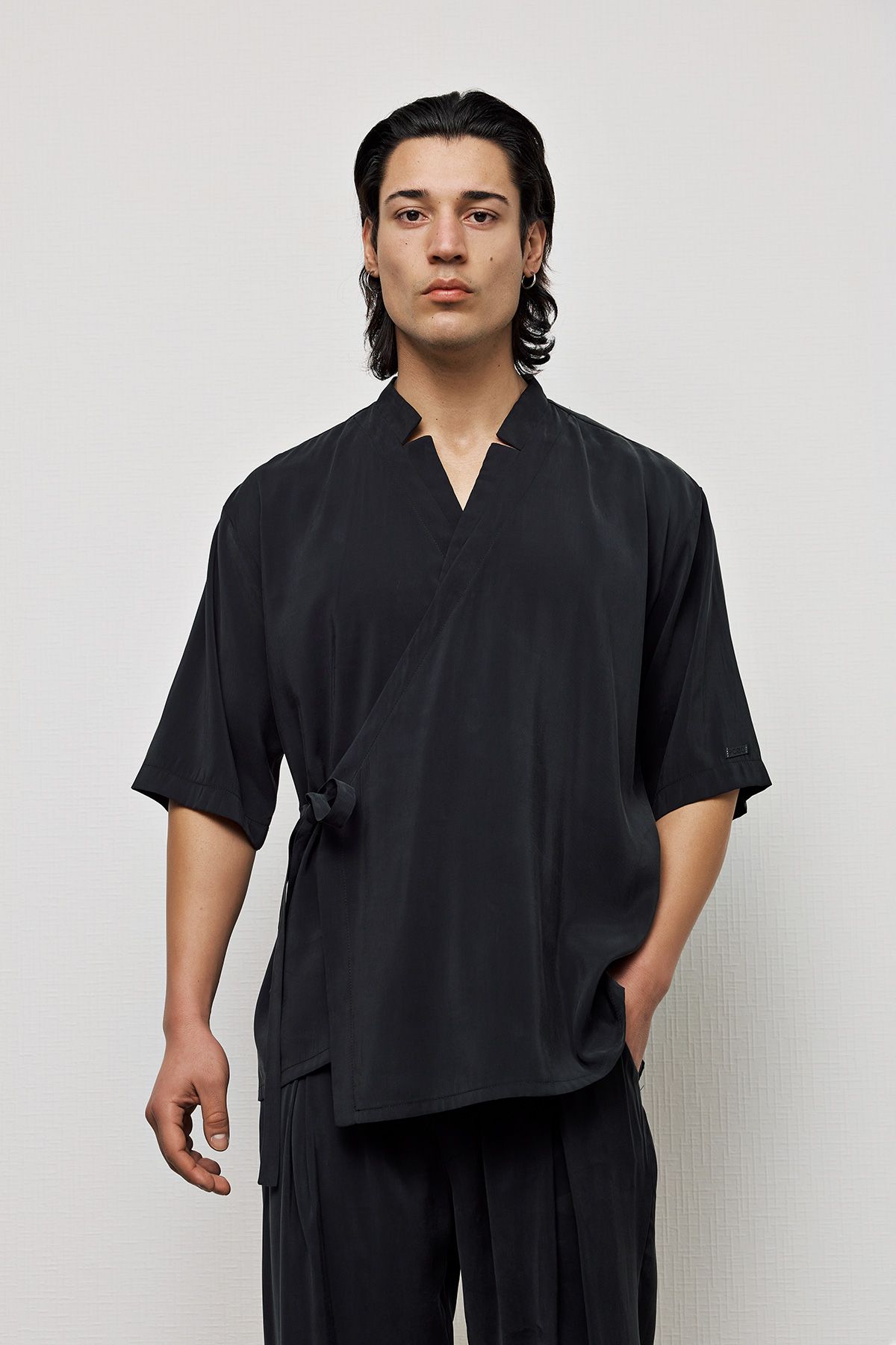 Κοντομάνικο Πουκάμισο με Δέσιμο στο Πλάι