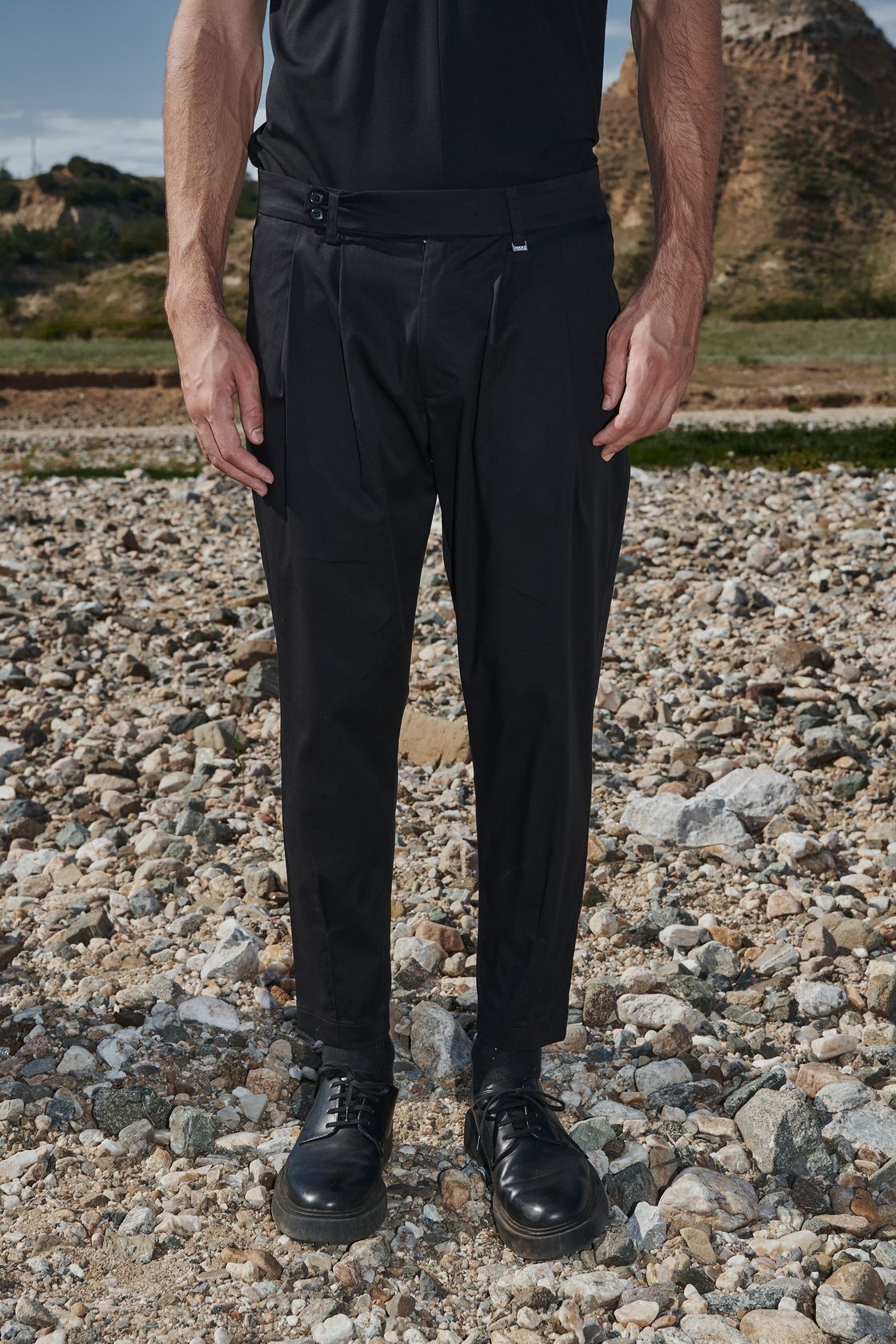 P/COC Υφασμάτινο Παντελόνι με Κούμπωμα στο Πλάι