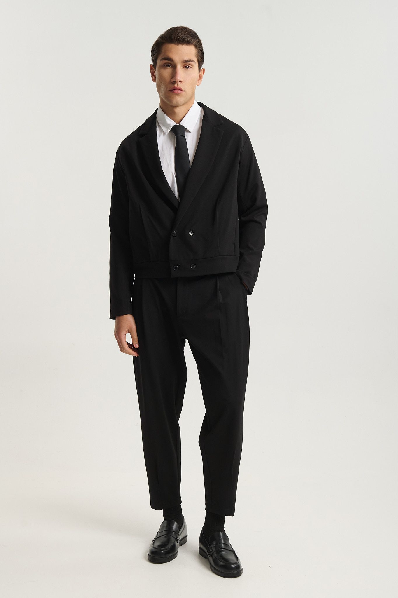 Σακάκι Cropped με Σταυροκούμπι