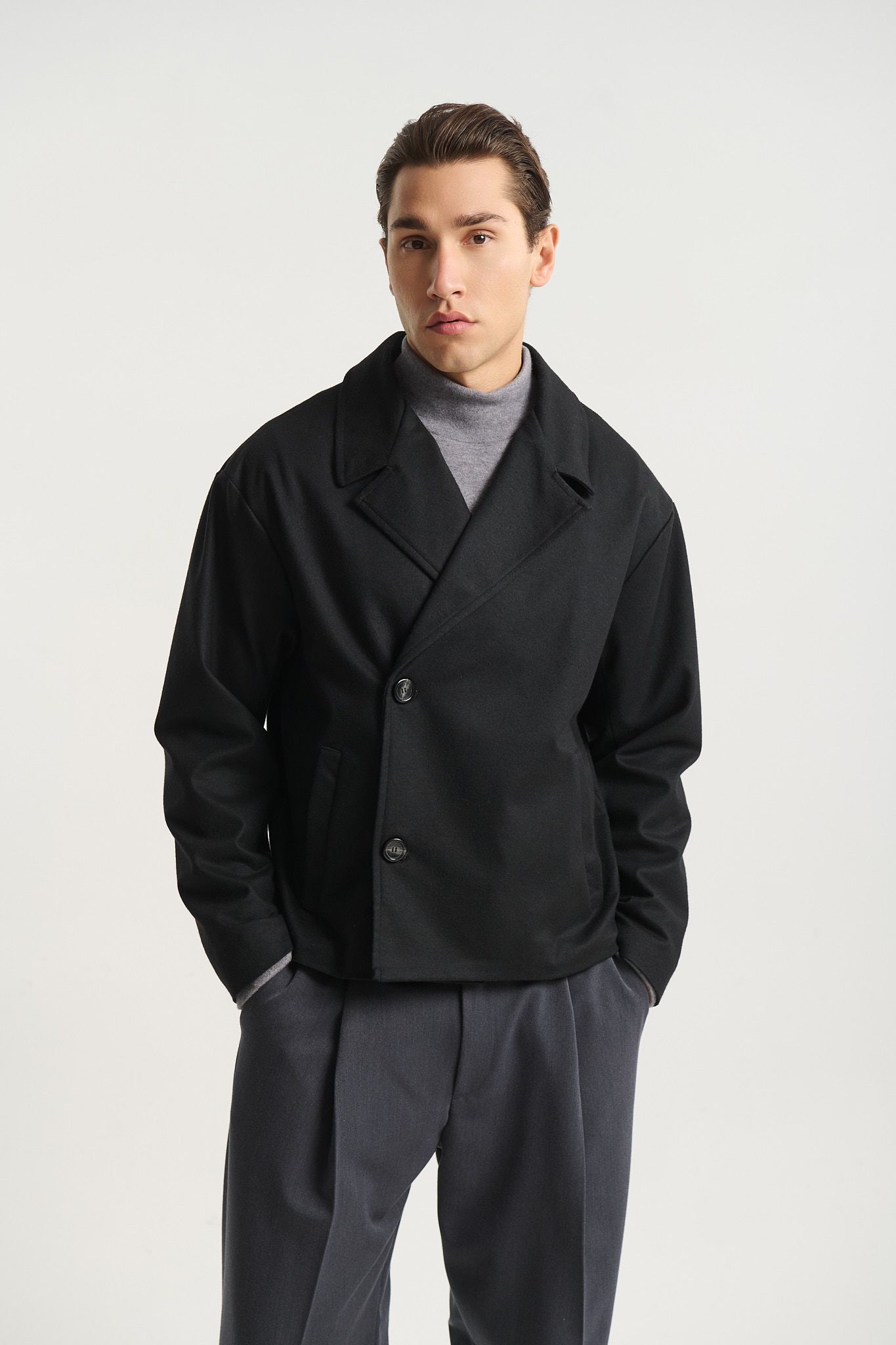 Μπουφάν με Σταυρωτό Κούμπωμα