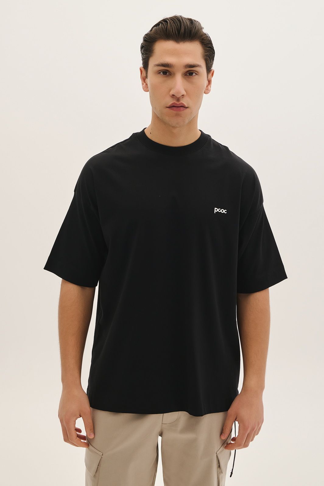 Βαμβακερό T-shirt με Ψηφιδωτό Τύπωμα στην Πλάτη