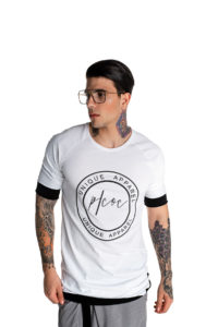 Double fabric t-shirt with P/COC logo in front
