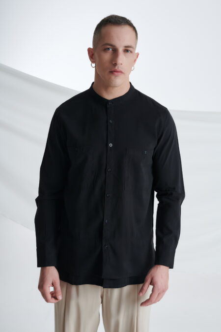 Μακρυμάνικο Πουκάμισο με Μάο Γιακά