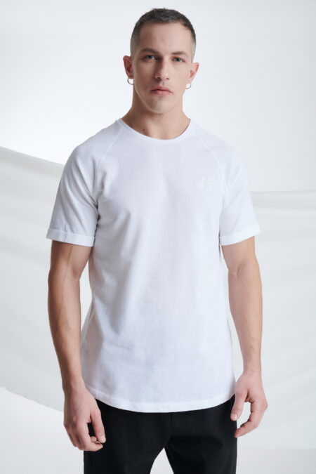 Βαμβακερή Μπλούζα με Κέντημα στο Στήθος