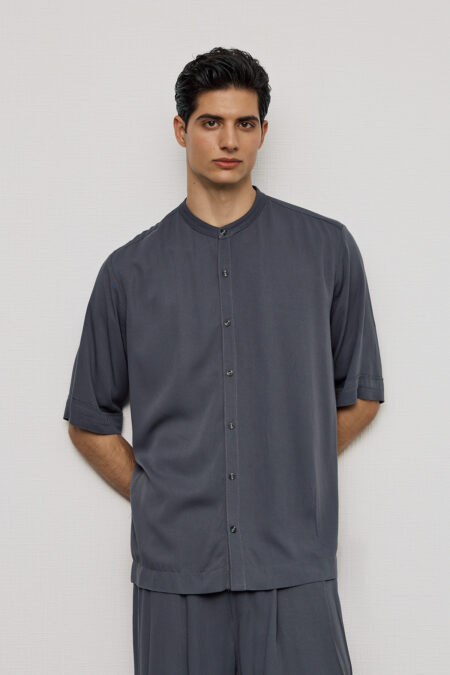 Κοντομάνικο Πουκάμισο με Μάο Γιακά