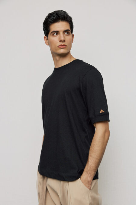 Κοντομάνικη Λινή Μπλούζα