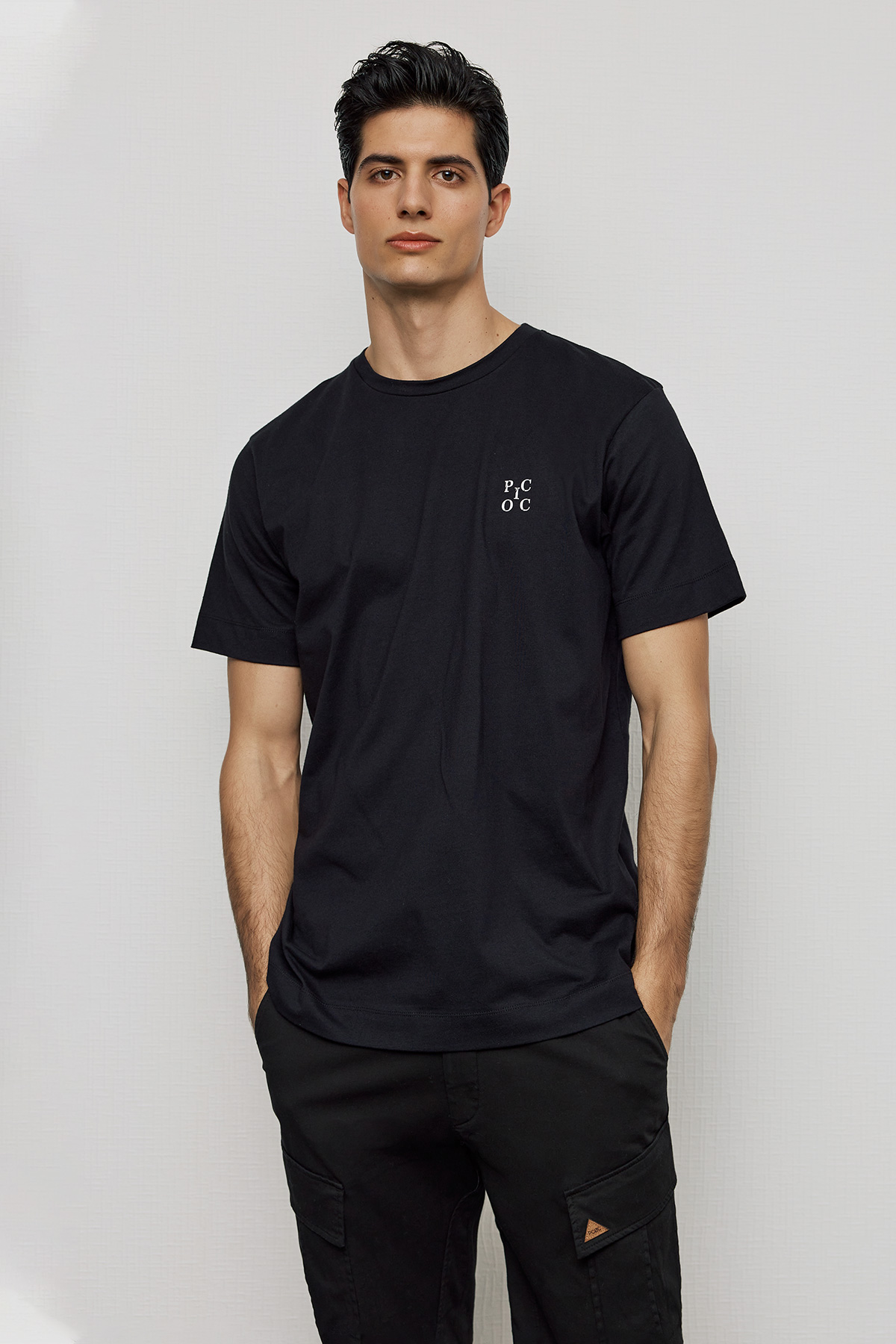 Βαμβακερό T-Shirt με Κέντημα στην Πλάτη