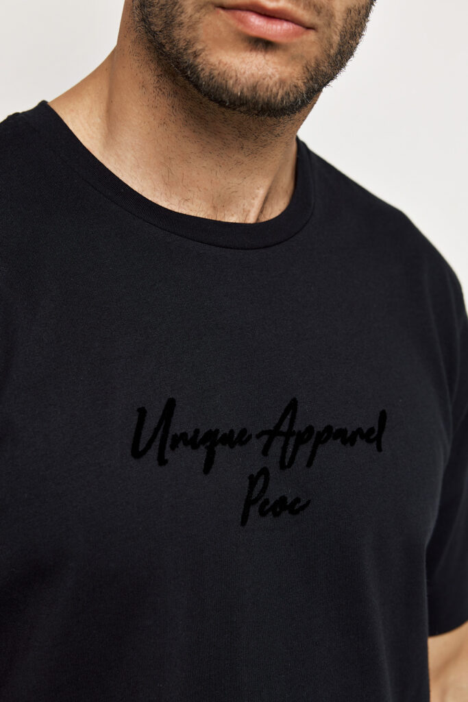 Βαμβακερό T-Shirt με Κέντημα Εμπρός στο Στήθος