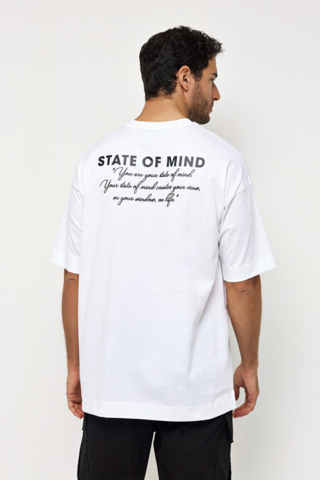 Βαμβακερό T-Shirt με Τύπωμα στην Πλάτη