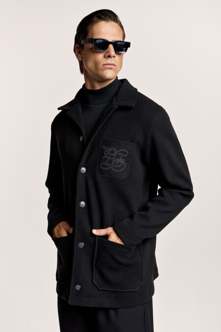 Μπουφάν-Σακάκι με Δερματίνη Τσεπάκι