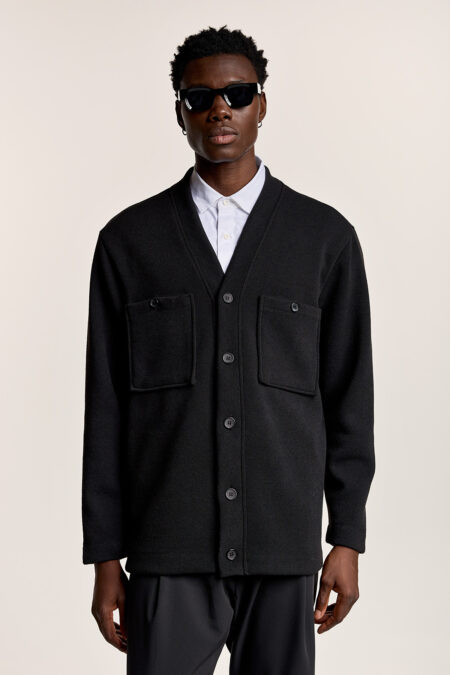 Πλεκτή Ζακέτα με Τσέπες στο Στήθος