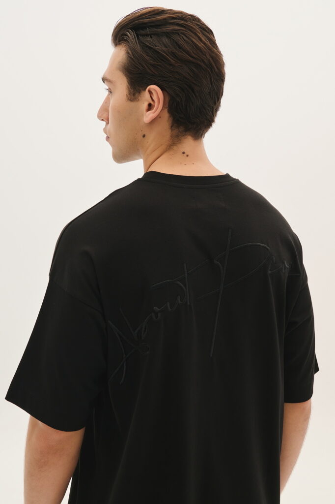 Βαμβεκερό T-Shirt με Κέντημα Πίσω