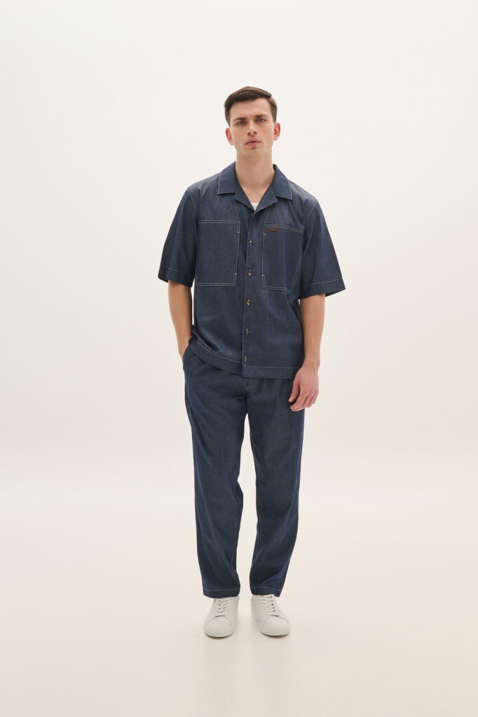Denim Παντελόνι με Κορδόνι στην Μέση