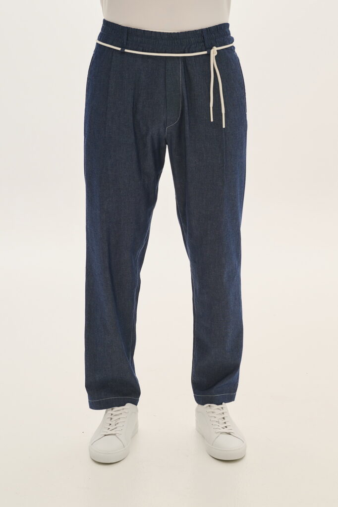 Denim Παντελόνι με Κορδόνι στην Μέση