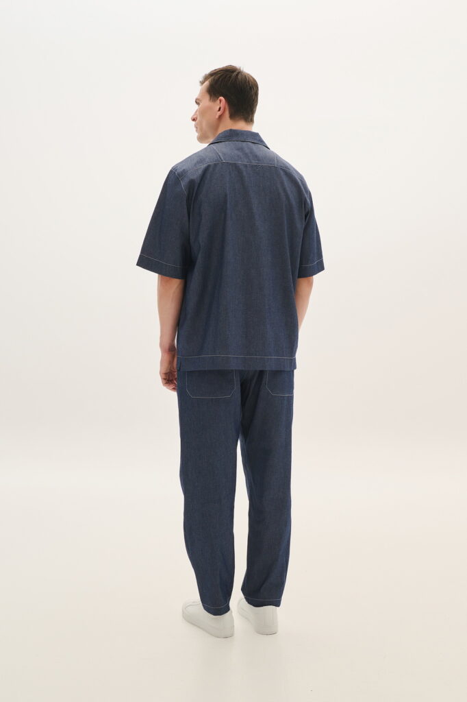 Denim Παντελόνι με Κορδόνι στην Μέση