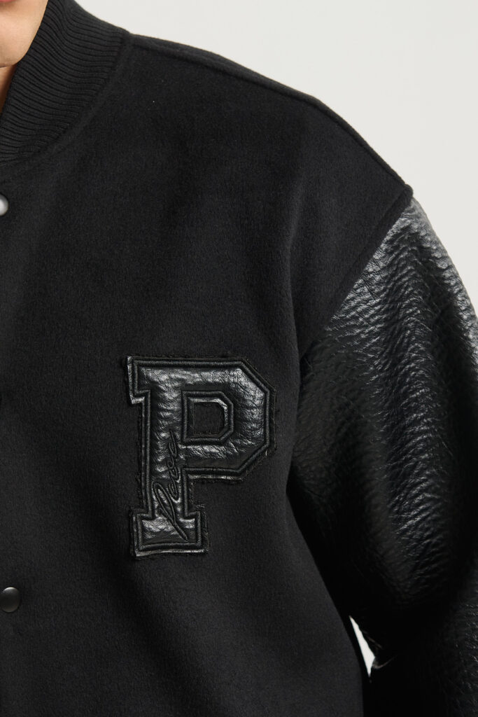Bomber Jacket με Δερματίνη Μανίκια