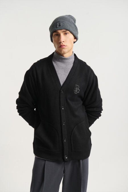 Πλεκτή Ζακετα με Κεντημένο Logo