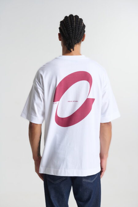 Βαμβακερό T-shirt με Τύπωμα στην Πλάτη