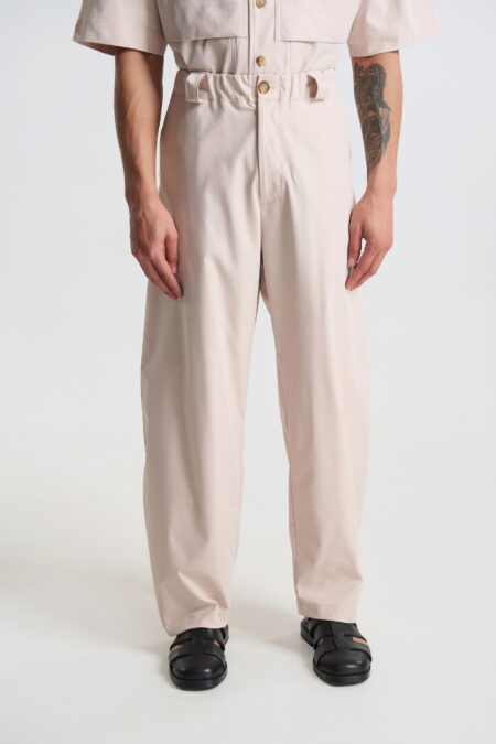 Παντελόνι Τύπου Barrel με Λάστιχο στην Μέση