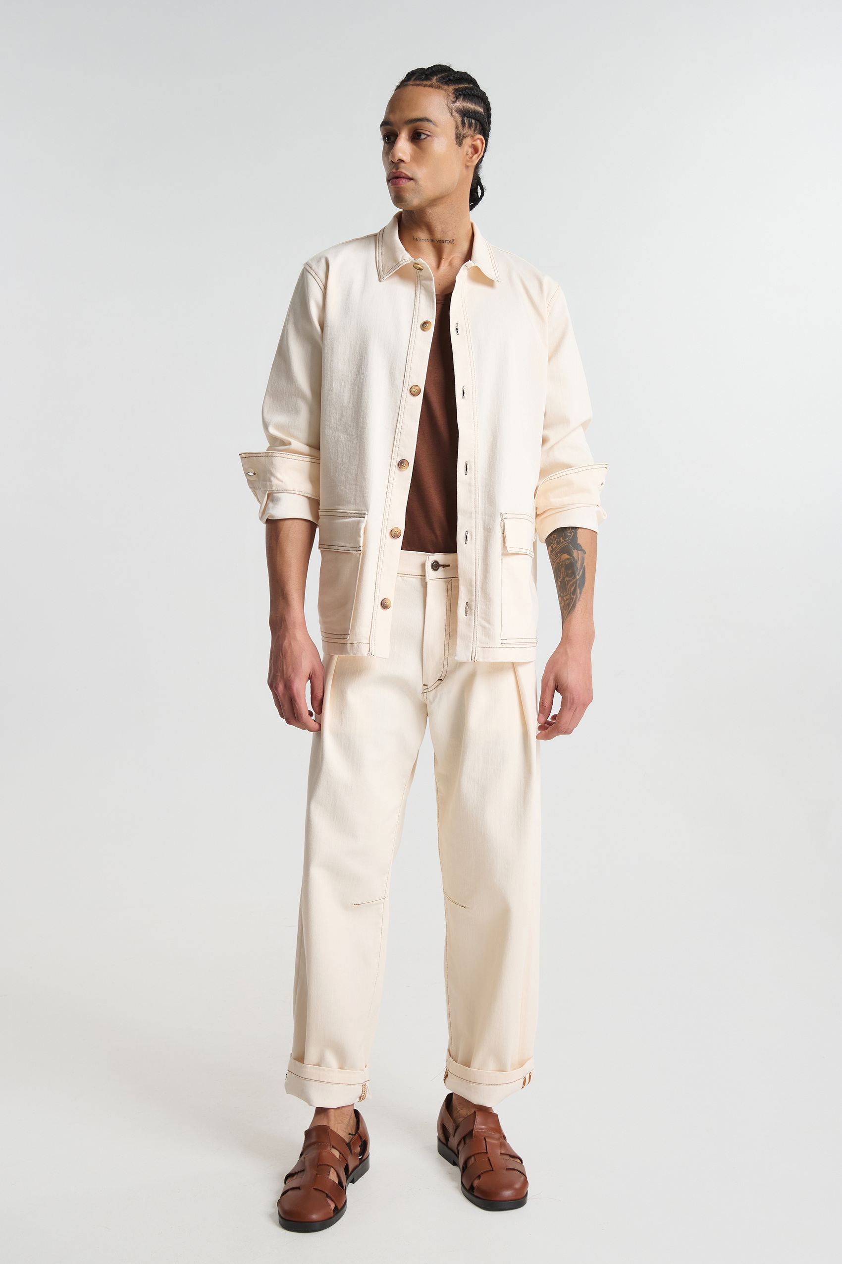 Denim Παντελόνι Barrel Fit με Πιέτες