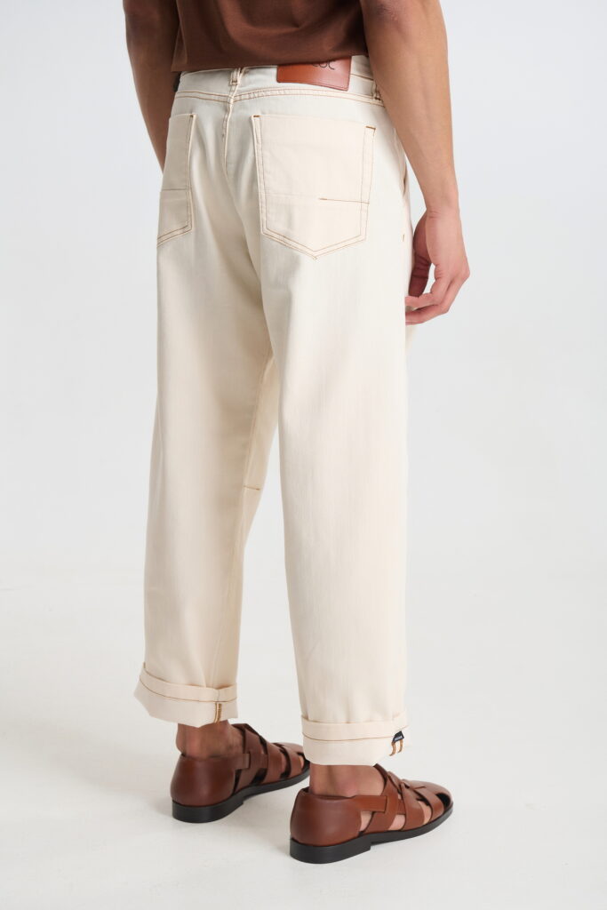 Denim Παντελόνι Barrel Fit με Πιέτες