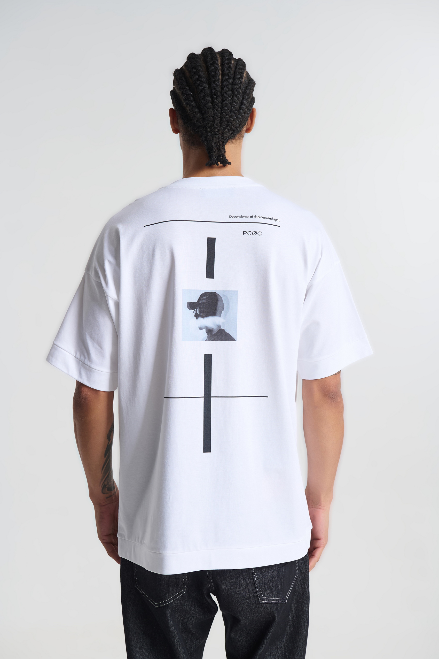 Βαμβακερό T-shirt με Τύπωμα στην Πλάτη