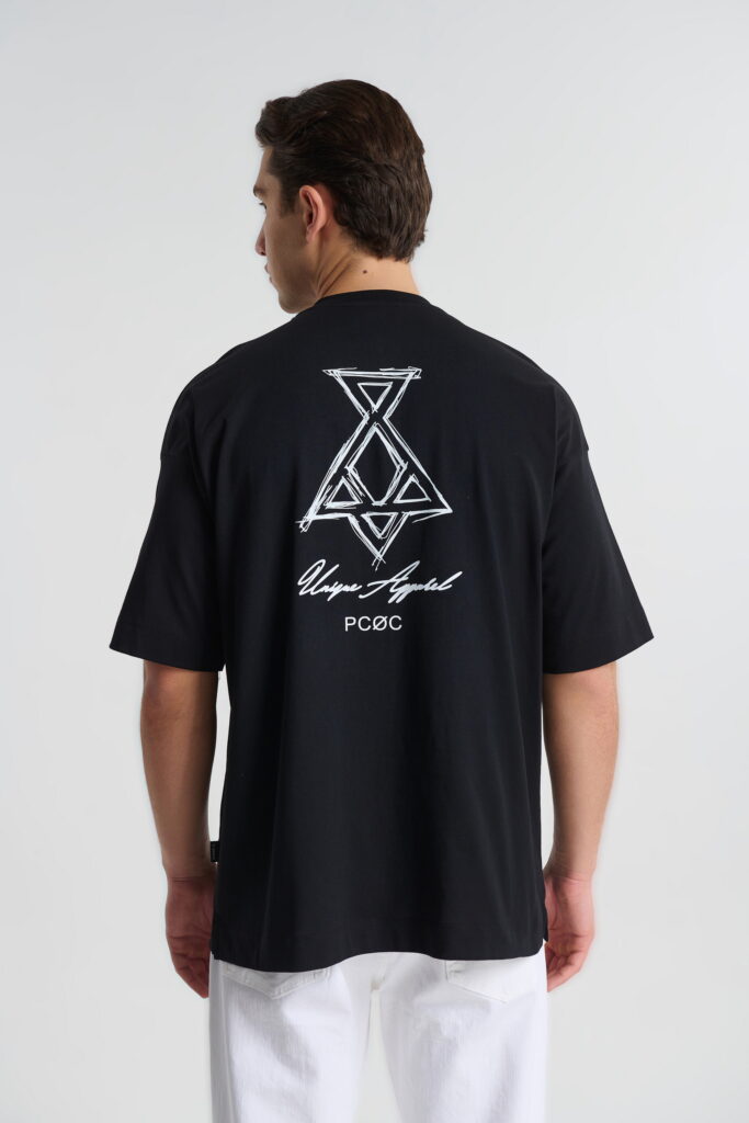 Βαμβακερό T-shirt με Λογότυπο στην Πλάτη
