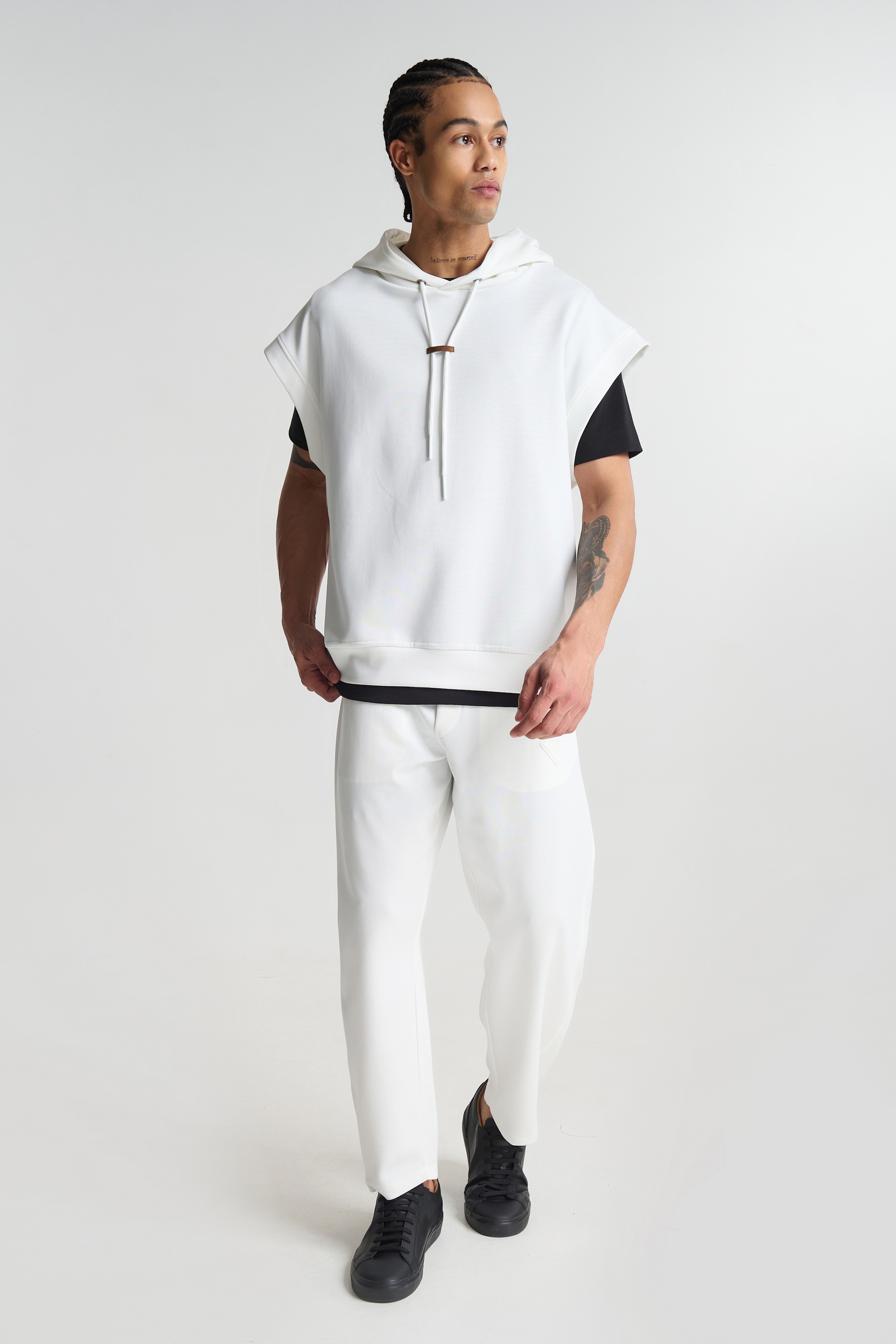 Αμάνικη Φούτερ Μπλούζα με Κουκούλα