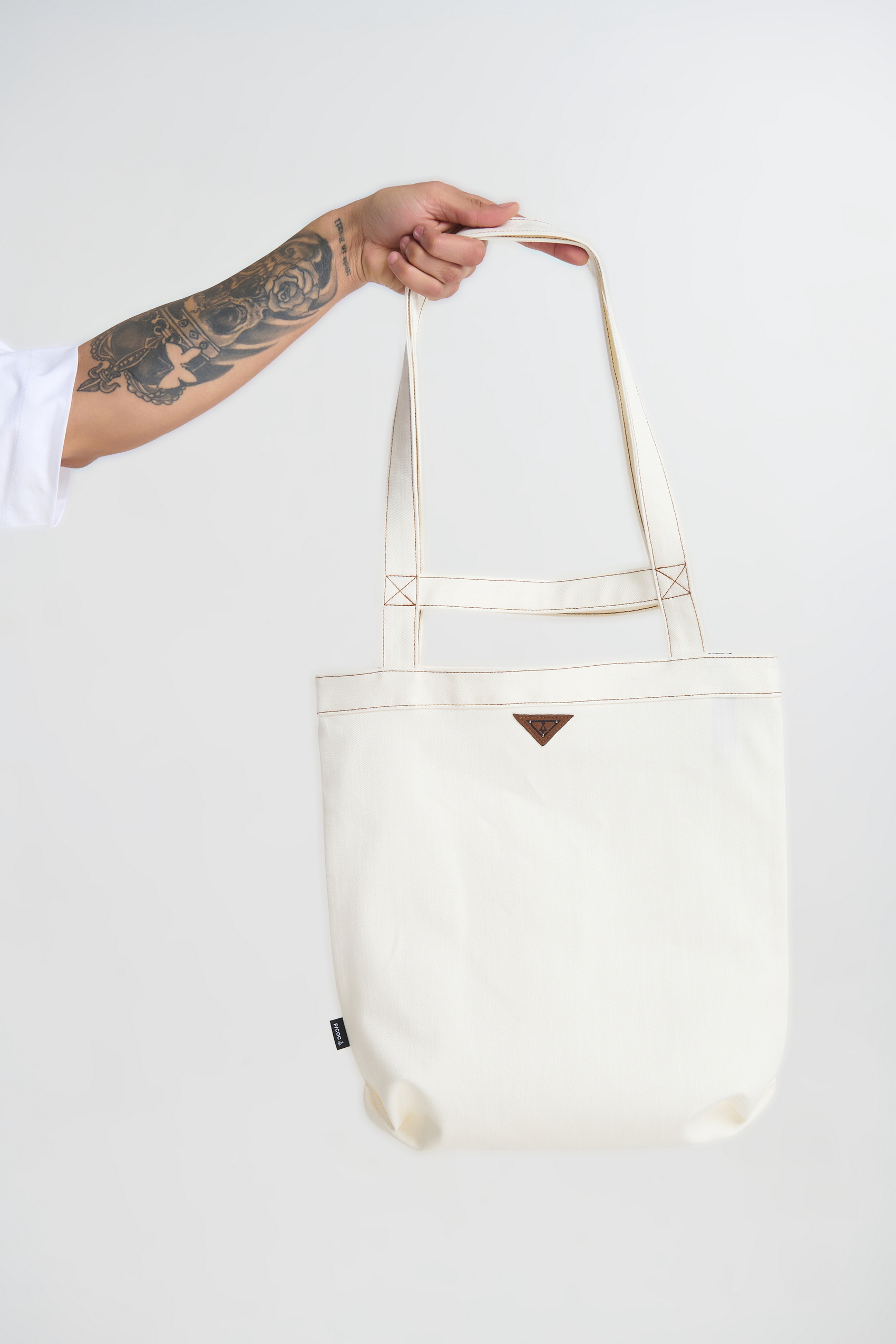 Denim Tote Bag με Κεντημένο Λογότυπο