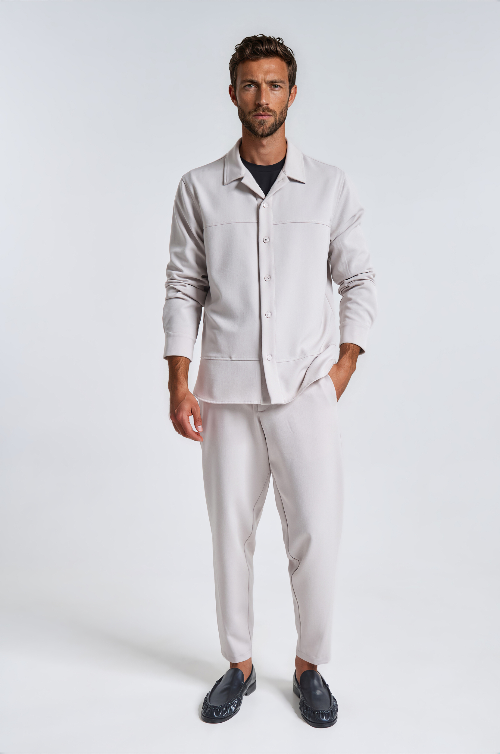 Ανδρικό Overshirt Πουκάμισο με Διακοσμητικές ραφές