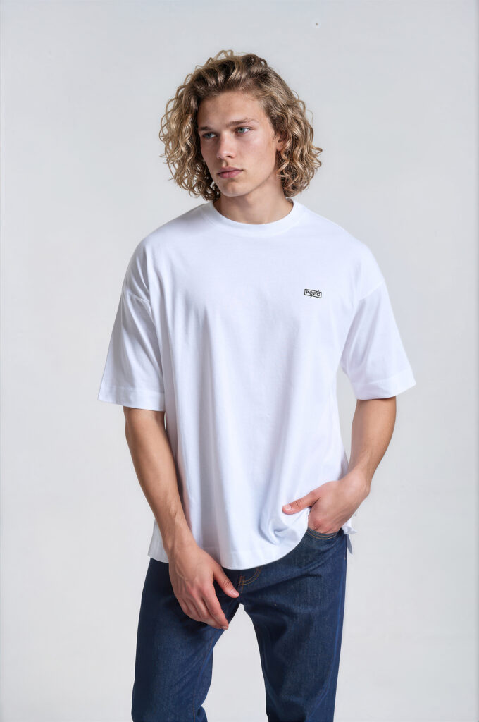 Ανδρικό Oversized T-shirt με Τύπωμα στην Πλάτη
