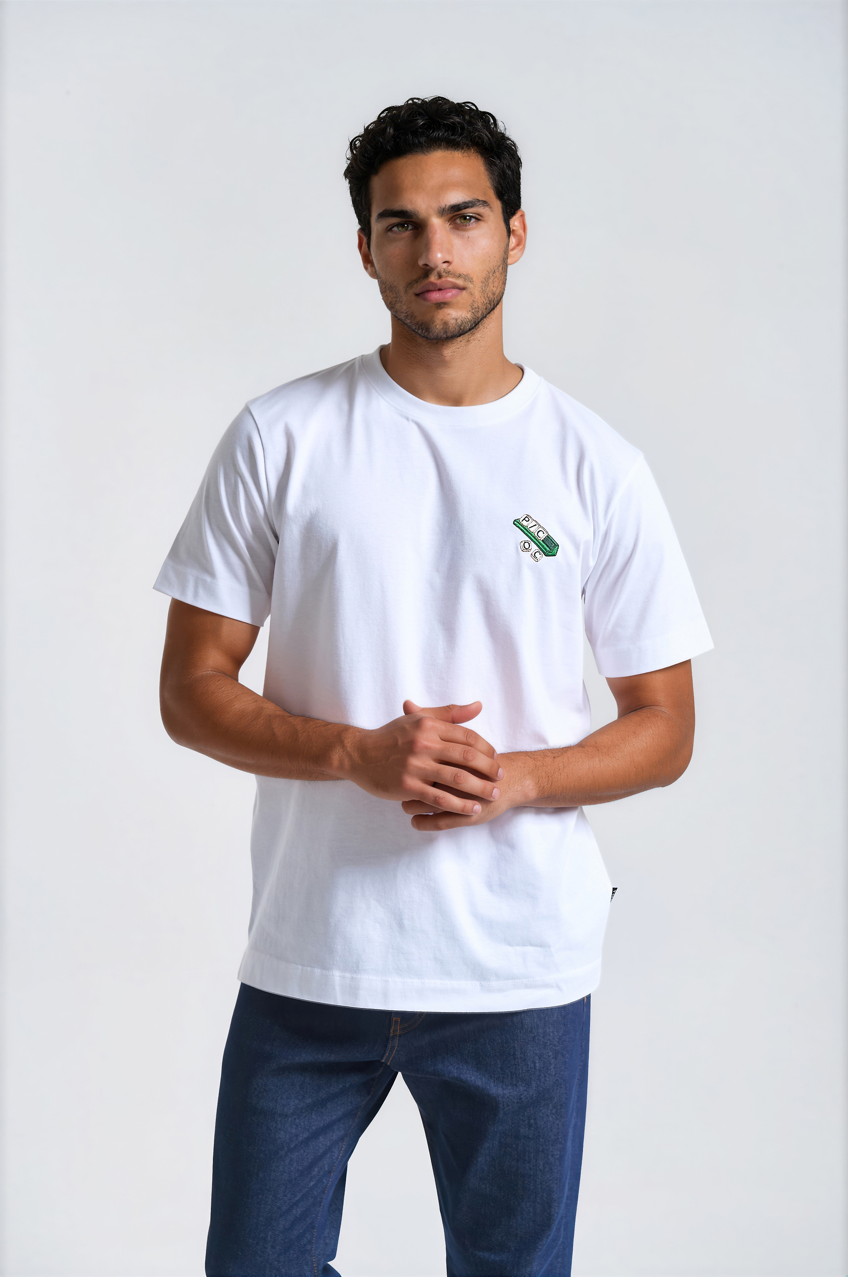 Ανδρικό T-shirt με Κέντημα στο Στήθος